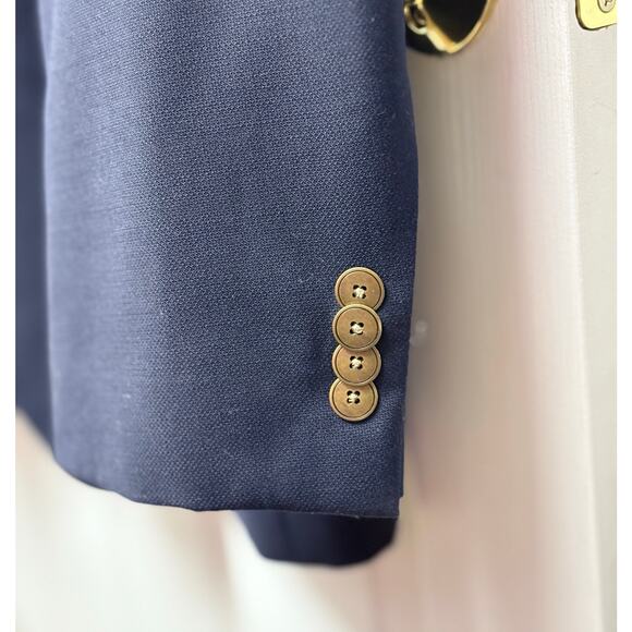 Tommy Hilfiger Wool Blend Sport Coat, Navy Blue Suit Jacket, Men's Size 46L - Picture 5 of 8